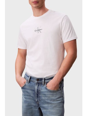 Calvin Klein % 100 Pamuklu Regular Fit Logolu Bisiklet Yaka T Shirt Erkek T Shirt LV04RB866G Yaf