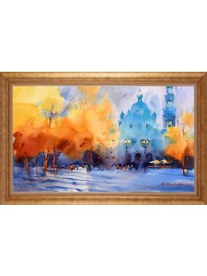 Giyense Altın Çerçeveli Dekoratif Paspartulu Tablo NYY1227