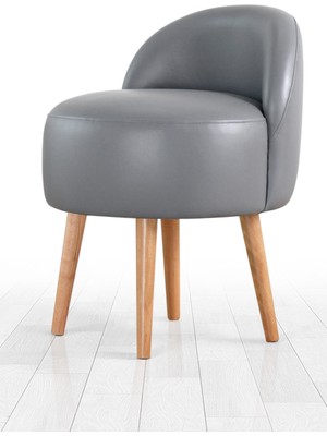 Lorence Home Burks Deri Puf Gri