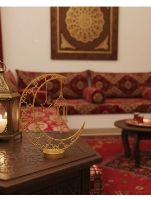 Belle Fusion Mey Ithalat® 3D Ramazan Dekor Özel Baskı Hilal Yıldız Masa Üstü