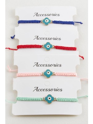 Çiçek Nazar Makrome Örgülü Bileklik