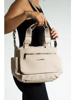 Sanmorris 1383 Kadın Çok Gözlü Suya Dayanıklı Ayarlanbilir Çapraz Askılı Lacivert El ve Omuz Çantası