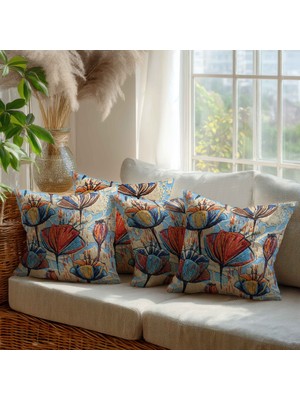 Güzel Mağaza Dijital Baskı Nakış Desenli 4 'lü Aynı Desen Kare Kırlent Kılıfı