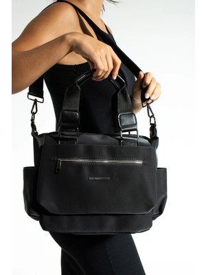 Sanmorris 1383 Kadın Çok Gözlü Suya Dayanıklı Ayarlanbilir Çapraz Askılı Lacivert El ve Omuz Çantası