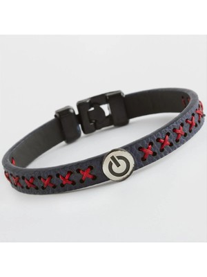 Kapatma Tuş Desenli Kaliteli Suni Deri Bileklik