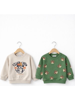 HelloBaby Erkek Bebek Pamuklu Sweatshirt – Desenli Model