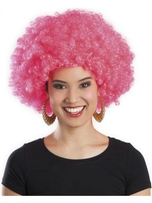 Epilons Pembe Renk Kıvırcık Afro Bonus Parti Peruğu