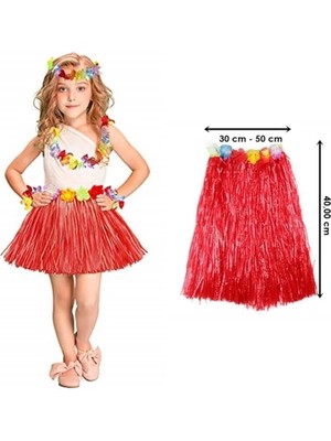 Epilons Hawaii Hula Eteği Kırmızı Renk 40 cm