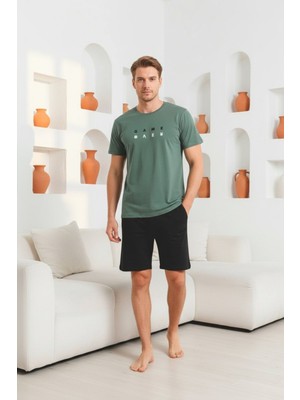 Seboteks %100 Pamuklu Kısa Kollu Cepli Erkek Şortlu Pijama Takımı 2016