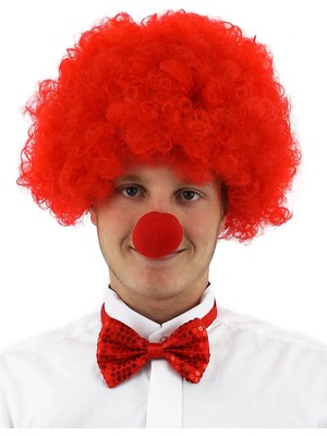 Epilons Kırmızı Renk Kıvırcık Afro Palyaço Seti