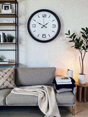 Kanyon Prime Sade & Şık Siyah 40 cm Metal Dekoratif Duvar Saati