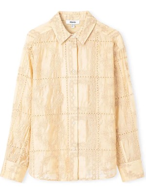 İpekyol Nakışlı Düşük Omuz Gömlek IS1260025229018