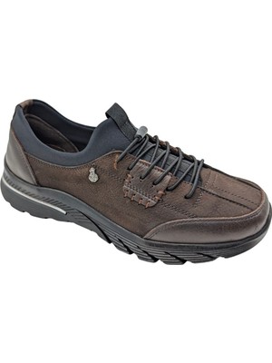 Çiğdem Kundura Palovit 061 - Hakiki Deri Lastik Bağcıklı Ortopedik Kadın Günlük Ayakkabı - Kahverengi - 40