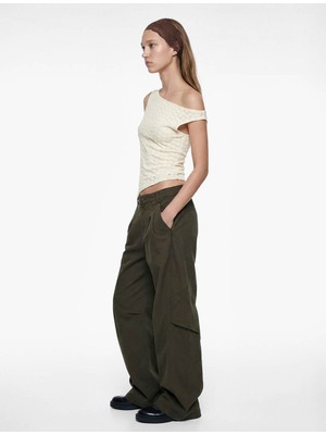 Koton 26YY59000153 Ekru Kadın Kolsuz T-Shirt 6SAL30080IK