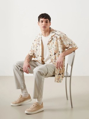 Lc Waikiki Yeni Sezon Regular Fit Kısa Kollu Desenli Erkek Gömlek