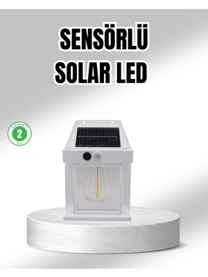 Epilons Güneş Enerjili Dış Mekan Sensörlü Duvar Lambası IP65 Su Geçirmez