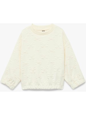 Koton 26YY59003205 Bej Kız Bebek Sweatshirt 6SMG10113AK
