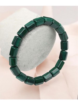 Taşmir Malakit ( Malahit ) Doğal Taş Bileklik Özel Kesim