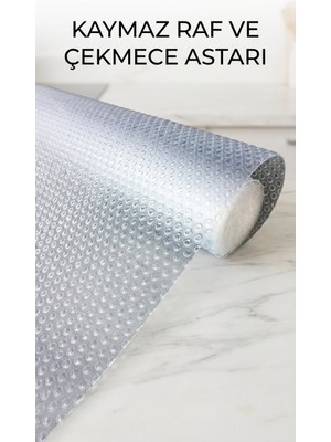 Epilons Kaydırmaz Pvc Raf Örtüsü 45X300 cm Şeffaf Dolap Içi Koruyucu Kaplama
