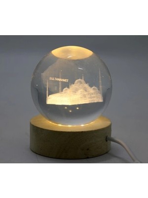 Epilons 3D Istanbul Temalı Kristal Cam Küre LED Lamba Model 1