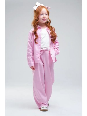 Loco Loco Kız  Çocuk 1048 Gabardin Gömlek - Pantolonlu Takım
