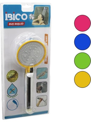 Elizmoda Orta Boy Yuvarlak=8.7cm Duş Başlık Kademeli Vakumlu Krom Gövde-Renk.kenar-Beyaz ZEMİNSAP:14CM (5067)