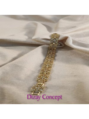 Dizay Concept Bayan Gold Renkli Zirkon Taşlı Xuping pirinç  Bileklik