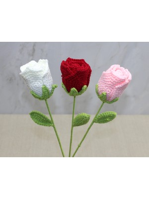 Elizmoda El Örgüsü Tekli Gül Gonca