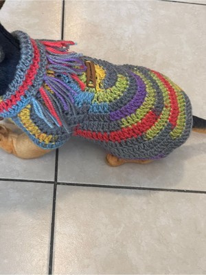 Gönülden Tasarım Pati Kedi Köpek Örme Ponponlu Püsküllü Mor Lila Renkli Giyim Pet