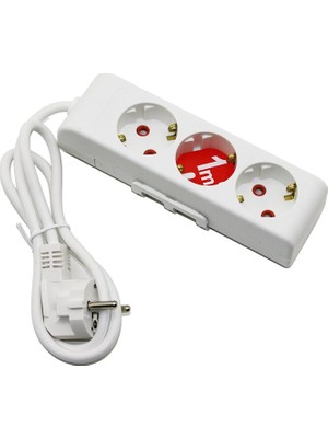 Elizmoda Rı-Tech  3lü - 1mt  Uzatma Kablo - Topraklı Grup Priz  001 175 310002 01 00 (5067)