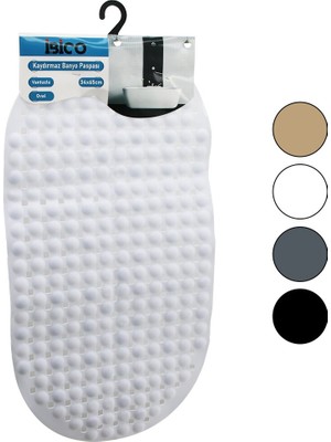 Elizmoda Oval - Plastik Kabartma Top Desenli - Renkli 63PCS Vantuzlu Kaydırmaz Banyo - Küvet Paspası 34X65CM (5067)