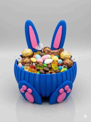 DenizCanlilari Tavşan Figürlü Dekoratif Şekerlik ve Çikolata Sunumluğu -