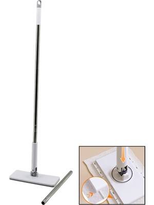 Elizmoda Otomatik Bez Değiştiren Mop Sap Çek=bez Bırak - Sap It=bez Tut 360° BAŞLIK=9.5X25CM- SAP:115CM (5067)