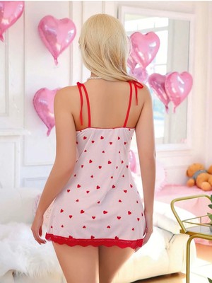 Elizmoda Kadın Ekru Kalp Desenli Dantel Detaylı Elbise 5071