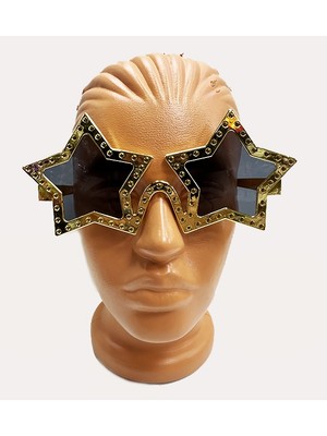 Elizmoda Altın Yıldız Metalize Parti Gözlüğü