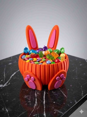 DenizCanlilari Tavşan Figürlü Dekoratif Şekerlik ve Çikolata Sunumluğu -