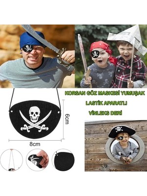 Epilons Vinleks Deri Korsan Göz Bandı Lastikli