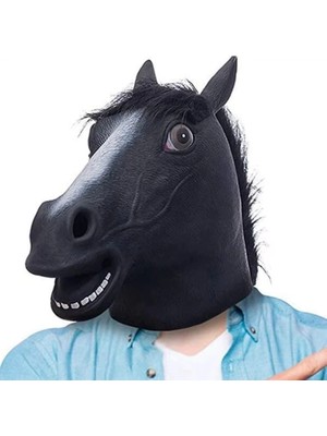 Epilons Gerçekçi At Kafası Maskesi Siyah Renk