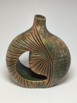 3dArt54 Antik Eskitme Görünümlü Modern Vazo - Soyut Tasarım Dekoratif Biblo