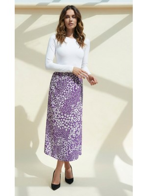 Pars Moda Tasarım Kadın Beli Lastikli Pamuklu Viskon Etek