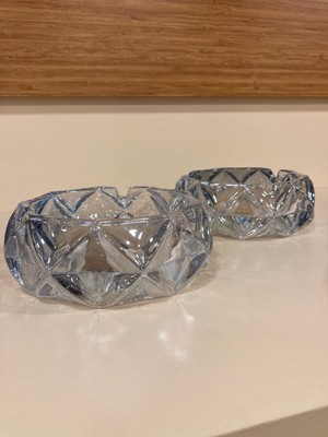 Plus Home Küllük 2'li Kesme Kristal Cam Renk Füme Baklava Desen Çapı 13 cm