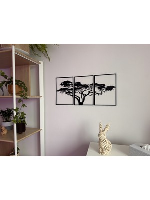 Printona 3 Parça Ağaç Duvar Dekoru