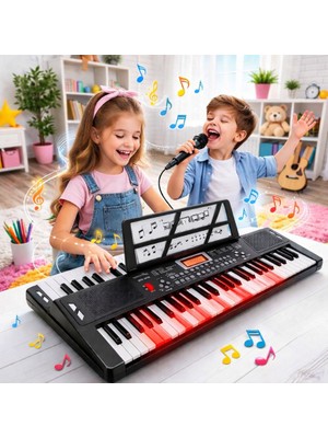 Multizone Işıklı 61 Tuşlu Çocuk Piyanosu Mikrofonlu 5 Oktav Org Dijital Keyboard Demo