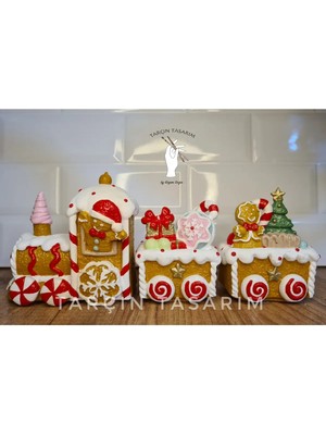 Tarçın Tasarım Kurabiye Adam Biblo/dekor,kurabiye Tren Set,gingerman,sunum,yeni Yıl (Handmade)