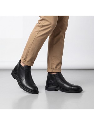 Çiğdem Kundura Akın 237 - Hakiki Deri Içi Yünlü Klasik Erkek Bot - Siyah - 41