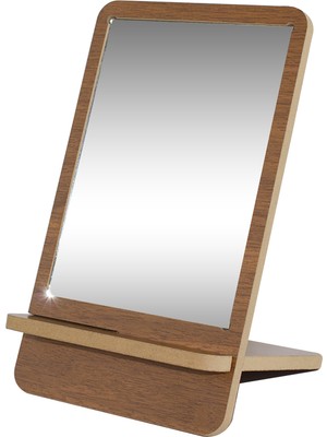 Hediye Express Ayna - Masa Makyaj Aynası - Küçük Ayna -Ayaklı Ayna Kahverengi