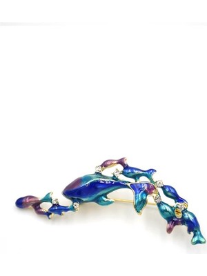 Aydogan's Balina Sürüsü Broş - Mavi