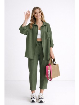 Takım Elbise Pantolon Gömlek Keten Günlük Ikili