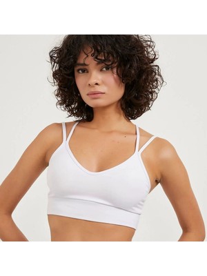 Piwow Kadın Çift Ip Askılı Kaplı  Crop Büstiyer