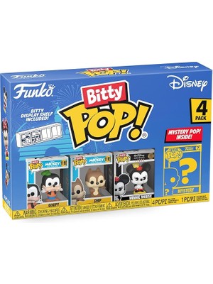 Bitty Pop! Disney – Goofy, Chip, Minnie Mouse (Hands Folded) ve Sürpriz Mini Gizem Figürü – 2,2 cm Koleksiyon – Istiflenebilir Raf Dahil, Hediye Fikri, Disney Hayranları